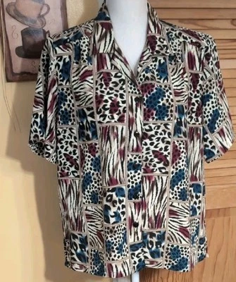 Camisa De Colección DonnKenny Petite Estampado Animal Manga Corta PL Foto 1 de 4