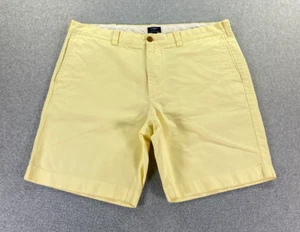 J Crew pantaloncino uomo 36 giallo cotone chino oxford lavato al sole tasca tagliata - Foto 1 di 11