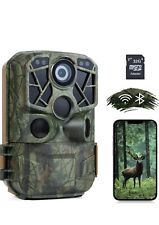 WiFi Trail Camera, 4K 24MP Bluetooth Wildlife Camera 120° Monitoring 0.2s Triger