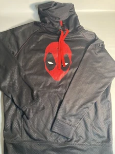 Deadpool Marvel Mens black jersey hoodie large - Picture 1 of 4