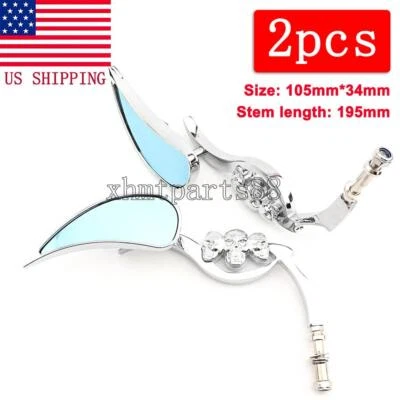 Espejos retrovisores Skull cromados para Harley-Davidson Softail Custom FXSTC Fat Boy Foto 1 de 4