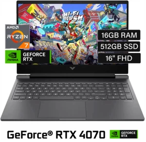 HP Victus Gaming 16.1" 144Hz FHD Ryzen 7 8845HS 16GB 512GB SSD GeForce RTX 4070 - Picture 1 of 8