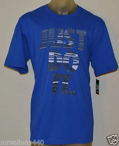New NIKE JUST DO IT FOOTBALL RUNNING TRAINING Men's X-LARGE BLUE T-Shirt 716992 - Picture 1 of 9