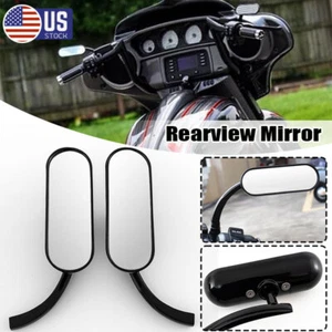 Motorcycle Mini Oval Side Mirrors Fit For Harley Street Glide Softail Road King. - Foto 1 di 12