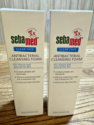 2x Espuma limpiadora de lavado facial transparente Sebamed para pieles impuras y propensas al acné (150 ml) Foto 1 de 4