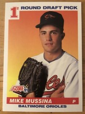 1991 Score Mike Mussina 1st Round Draft Pick Rookie RC 383 Orioles High-Grade NM