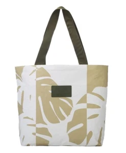 NWT Aloha Collection “Monstera Shade” Day Tripper Tote Bag White and Beige - Picture 1 of 5