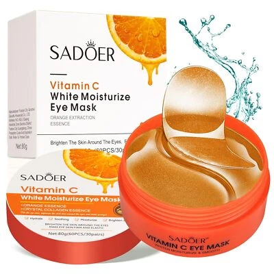 MARKE NALIKOSTY 60 Pcs Orange Vitamin Augenpads gegen Augenringe Tränensäcke Falten Puffiness S