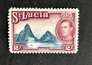 St. Lucia: 1938, King George VI definitive, 2/- blue & purple, MVLH - Picture 1 of 2