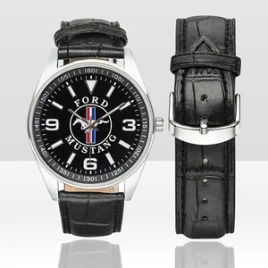 Ford Mustang Men's Casual Leather Strap Watch - Picture 1 of 1