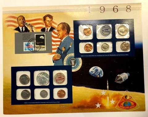 1968 United States Mint Set Panel by The Postal Commemorative Society PNC PCS Cover