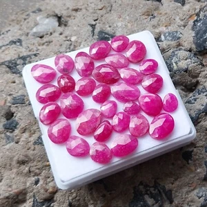 90 Kt 6x8 bis 9x13 mm Glas Feld Rosa Farbe Rubin Rosenschliff 31 Stück Lot Edelstein - Bild 1 von 24