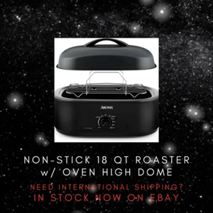 18Qt Electric Roaster Oven High-Dome Lid Non-Stick Keep Warm Built-In Lid Holder - Picture 1 of 5