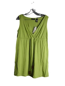 New York & Company Stretch Tank With Beaded Tie At Waist Green Size Medium - Picture 1 of 7