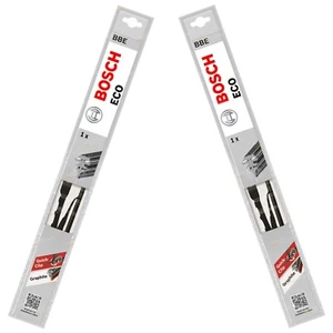Front Pair Bosch Eco Wiper Blades Set for Renault 19 4cyl 1.7L 1991~1996 - Picture 1 of 5