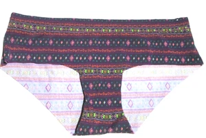 Xhilaration Ladies' hipster panty-NWOT-sz M-BLACK w/ geo strips-no show legs - Picture 1 of 4