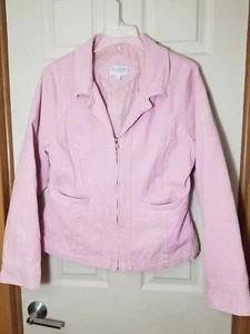 Camicia donna L Sonoma velluto a coste con cerniera anteriore giacca con bottoni tasche rosa ottime condizioni - Foto 1 di 8