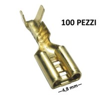 FASTON FEMMINA 4,8 mm 100 pezzi a crimpare ottone