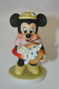 Vintage Minnie Mouse Picnic Basket Walt Disney Prod Porcelain Bisque Figurine - Picture 1 of 5
