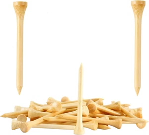 250 Pack Bamboo Golf Tees in Bulk (2 3/4 inch, Natural Wood Color) - Picture 1 of 6