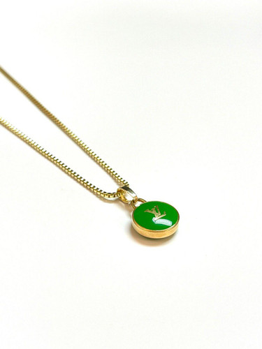 LOUIS VUITTON（LV） Ciondolo Charm Louis Vuitton LV Logo su Catena Collana