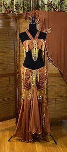 Madame Abla Samia Gamal Look Copper Belly Dance Costume - Picture 1 of 12