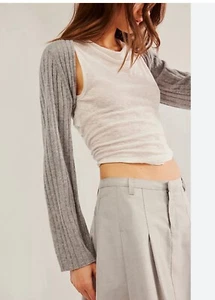 free people Noelle Cashmere Shrug talla S gris - Imagen 1 de 6