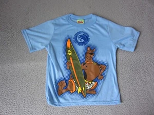 Vintage Scooby Doo Shirt Youth Boys 8-10 Blue Basketball Y2K Surfing T Cartoon - Picture 1 of 11