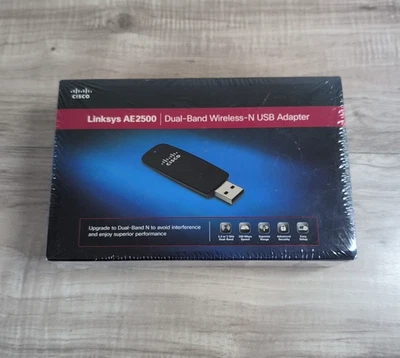NEW Cisco Linksys AE2500 Dual-Band Wireless-N USB Wifi Adapter Laptop - Image 1 of 4