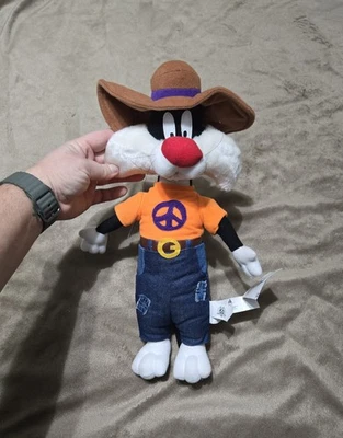 Peluche hippie Sylvester Peace 1998 raro de colección con etiqueta Looney Tunes juguete suave 15 pulgadas Foto 1 de 4