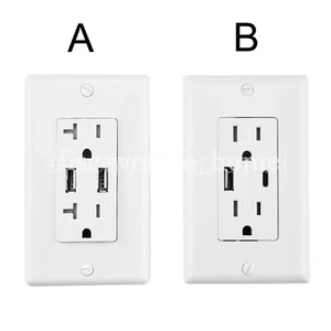 Electrical Wall Outlet Socket with USB Port, Receptacle for Home - Picture 1 of 23