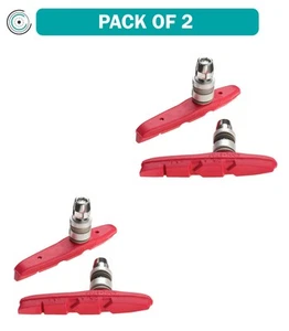 Pack of 2 Pairs, Kool-Stop Thinline V-Brake Pads One Piece Threaded Post, Red - Picture 1 of 1