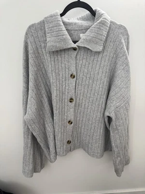 Grey Aerie Knit Button Up Sweater Super Cozy & Soft Size Xl Long Sleeve - Image 1 of 4