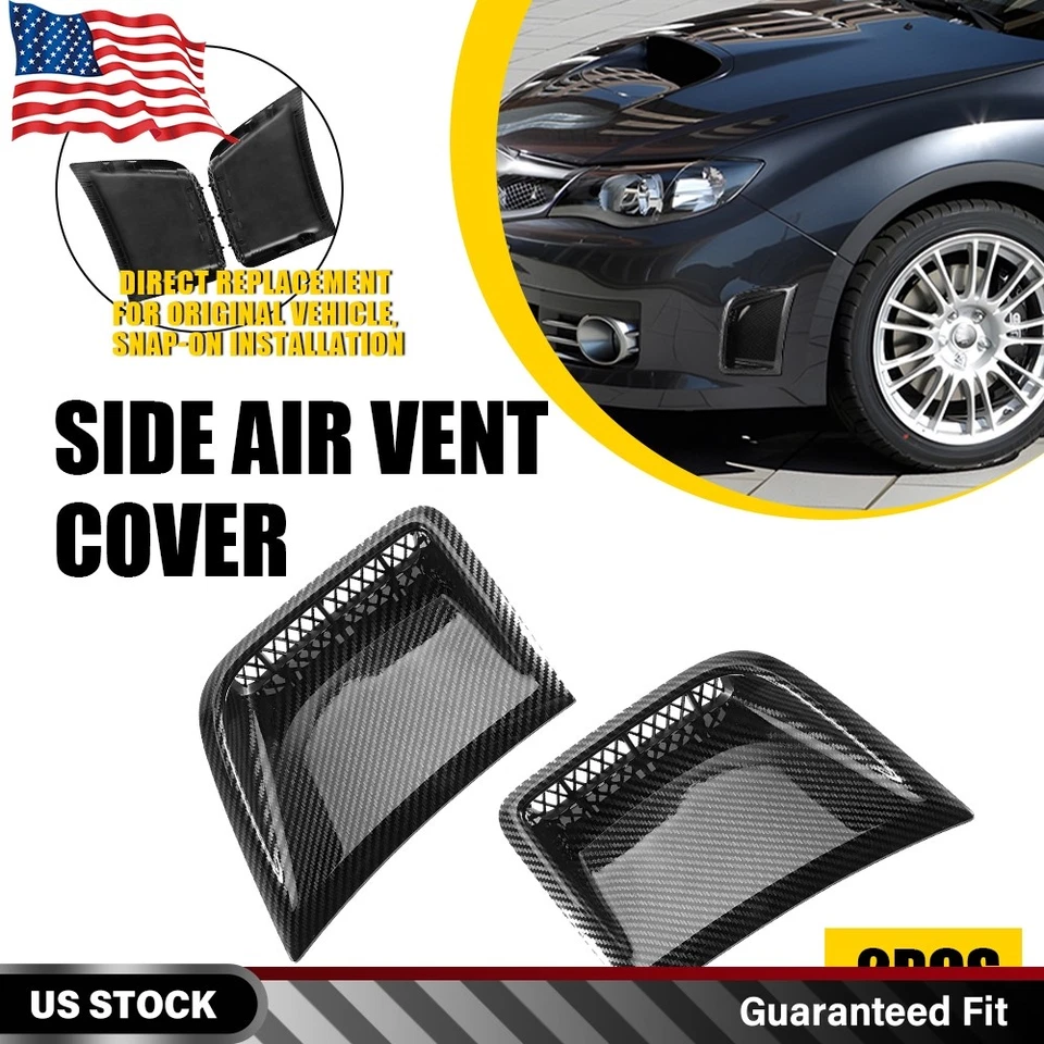 Cubierta de ventilación de aire con bisel lateral del parachoques delantero 2 piezas para Subaru Impreza WRX STi 2008-2014 Foto 1 de 4