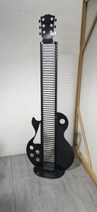 Vintage Les Paul Guitar Shaped Metal CD Holder Tower Rack Stand Holds 60 - Picture 1 of 18
