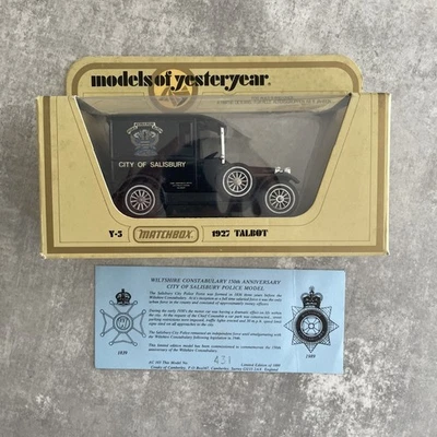 Code 3 Matchbox Models of Yesteryear Y5 - 1927 Talbot - City of Salisbury Police - Image 1 of 4