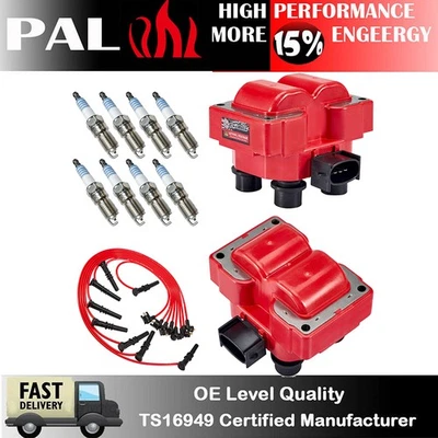 2X Ignition Coil & Spark Plug & Wire Set For Ford F150 Crown Victoria 4.6L 92-99 - Image 1 of 4