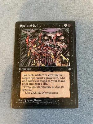 MTG- Spoils of Evil - Ice Age-MP- MAGIC CARD - Image 1 of 2