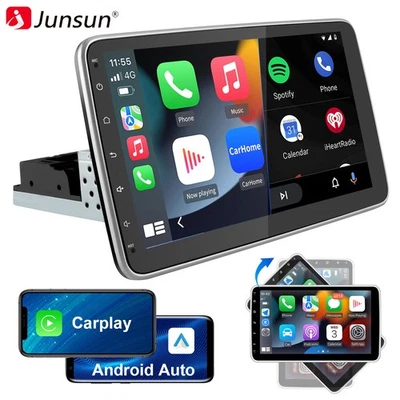 10"Carplay Android 14 Autoradio GPS Navi WIFI 4+64G 1DIN 360° Drehbar Bildschirm - Bild 1 von 4
