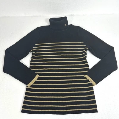 Suéter LAUREN Ralph Lauren Negro Dorado Cuello Alto Mujer XL Vacaciones Metálico Foto 1 de 4