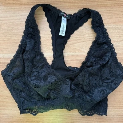 Bralette suave de encaje negro espalda cruzada Cosabella Never Say Never Racie talla pequeña  Foto 1 de 4