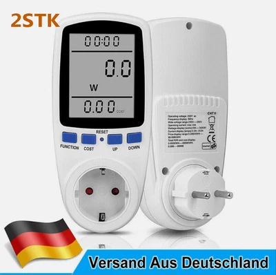 2x Leistungsmesser Wattmeter Stromzähler Steckdose Energiemonitor Stromverbrauch - Bild 1 von 4