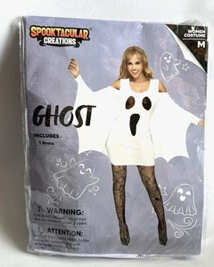 Spooktacuar Creations Ghost Halloween Costume Women Medium New - Picture 1 of 3