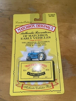 1995 Moko Lesney Genuine Matchbox Originals No. 4 (34370) Blue Tractor - Image 1 of 4