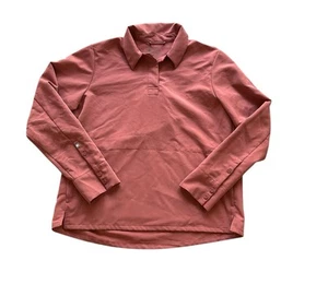Figs Nala Long Sleeve Polo Scrub Top Womens Medium Technical Collection Mauve - Picture 1 of 3