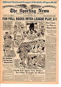 Revista Sporting News 2/2/1963 Aficionados al Béisbol Encuesta Respaldos Juego Interliga 2-1 - Imagen 1 de 1