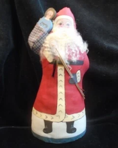 Vintage Painted Soft Body St. Nicholas Santa Claus Signed Judith 8 1/4 Inches - Picture 1 of 6