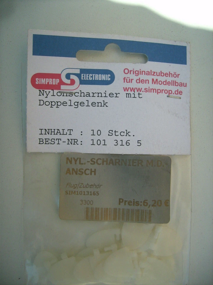 Simprop Electronic 1013165 Nylon-Scharnier mit Doppelgelenk - 10 Stück - Image 1 of 1