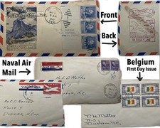 WWII 1940-43 First Day Issue/First Flight/Naval Air Mail Lot of 4