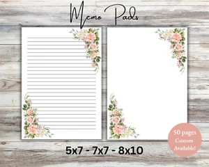 Rose Notepads, Memo Pads, Writing Pad, Stationary, Office Desk Notepad - Picture 1 of 3